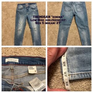 Low-Rise Girlfriend Fit Jeans - Light Blue